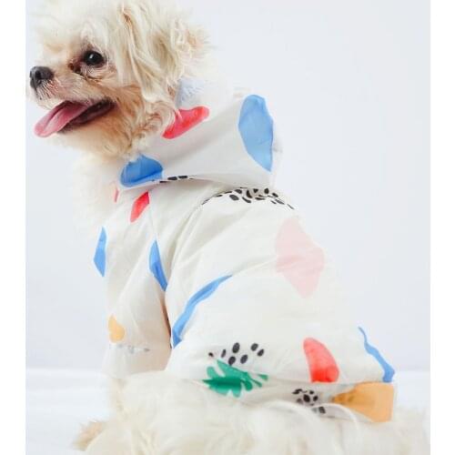 Pet Hoodie Sun-proof Shirts Summer Sun Protection Dog Clothes Print Sunscreen Poncho For Small Medium Puppy Cat dog costume