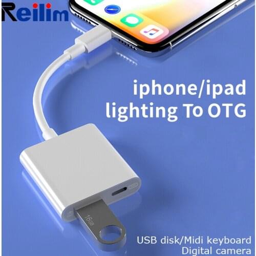 USB OTG adapter for iphone ios 13 connector Piano MIDI keyboard connecter with charging port for lightning iPad Converter