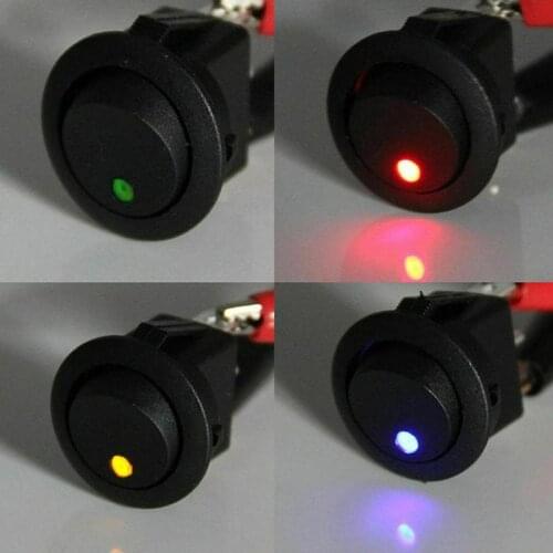 20A 12V waterproof spst switch LED Dot Light Car Boat Round Rocker ON/OFF SPST Switch