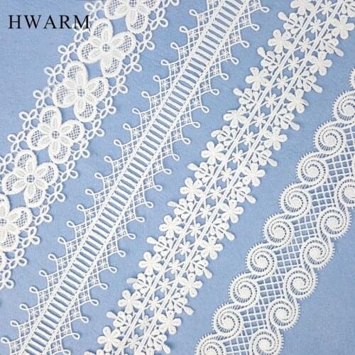 High Quality Sewing Trim Lace Fabric Ribbon White BarCode Double Side Water Soluble Embroidery Milk Silk Wedding Dress Decoraion