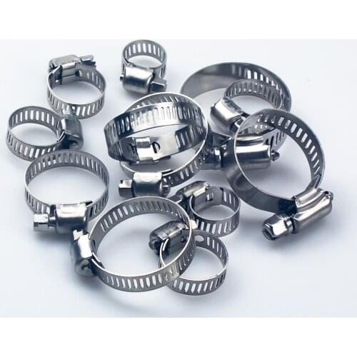 5pcs 6mm-25mm Stainless Steel Mini Fuel Line Pipe Hose Clamp Clip Optional Size for Air Hose Water Pipe Fuel Hose Silicone