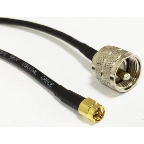 1PC New RF RG58 Coaxial Cable Pigtail SMA Male Plug To UHF Male Adapter 50CM/100CM/200CM