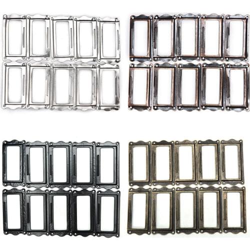 10 Pcs 4 Colors Antique Brass Metal Label Pull Frame Handle File Name Card Holder For Furniture Cabinet Drawer Box Case Bin