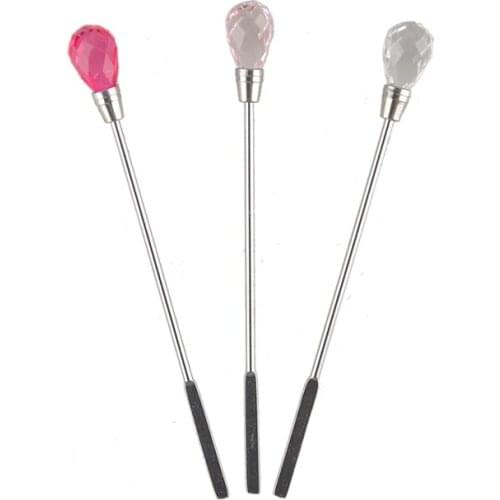 10pcs Luxury Stainless Nail Stick Professional Nail Art Manicure Pedicure Cuticle Drill Stick To Clean Excess Oil Dirt