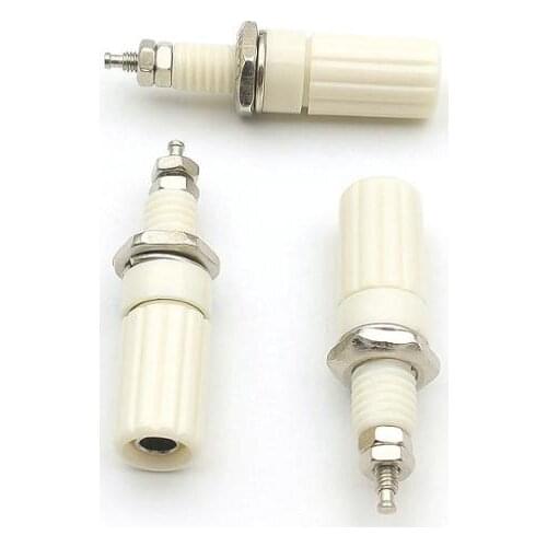 100 PCS white Binding Post Speaker cable for 4mm Banana plug