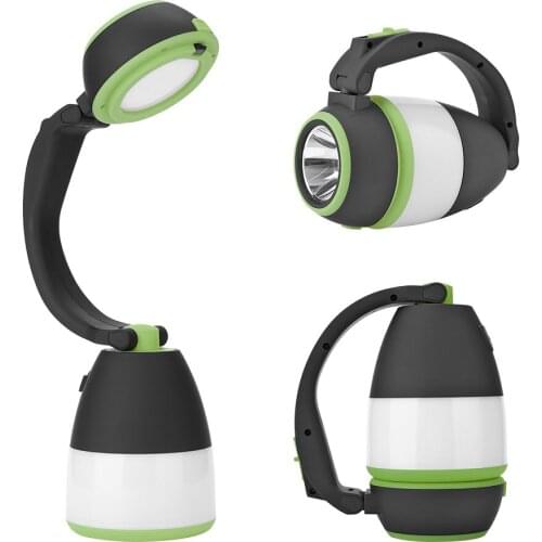 3 in 1 Portable Foldable Camping Tent Light LED Lantern USB Rechargeable Adjustable Table Desktop Night Reading Lamp