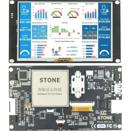 8 inch HMI Serial LCD Panel Module with Controller Board + Software + Touch Screen for Industrial Control STVC080WT-01