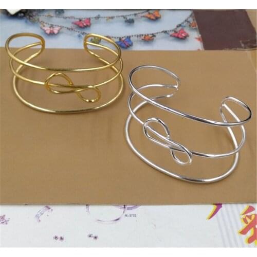 5Pcs DIY Metal Bangle Bracelet 3 Lines Twist Silver Gold Bangle Cuff