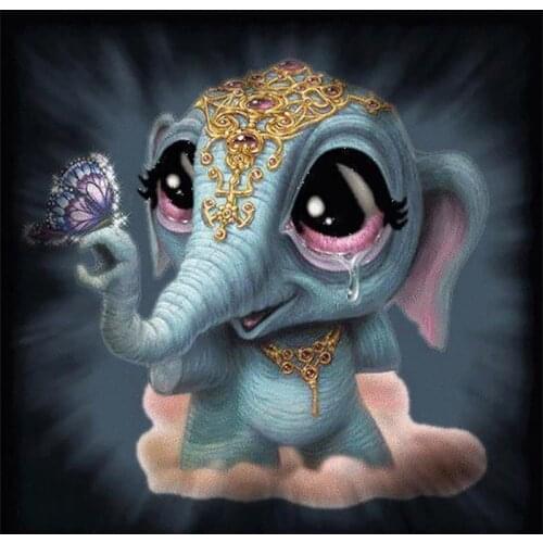 LUOVIZEM DIY 5D Diamond Painting Cute Cartoon Elephant Full Square/Round Drill Mosaic Embroidery Cross Stitch Home Decor Picture