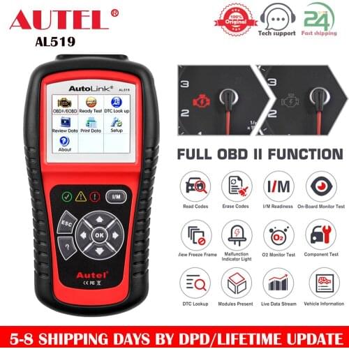Autel Autolink AL519 Car Diagnostic Tool OBD2 Scanner OBD 2 EOBD Fault Code Reader scanner for cars Stethoscope Diagnostic Tools