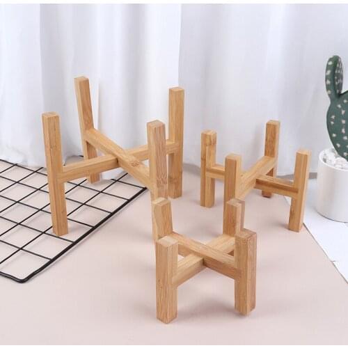 Flower Pot Rack Strong Free Standing Bonsai Holder Home Garden Indoor Display Plant Stand Shelf Wood Planter Pot Trays