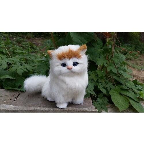 Simulation yellow head cat polyethylene & fur cute cat model gift about 16x15cm159