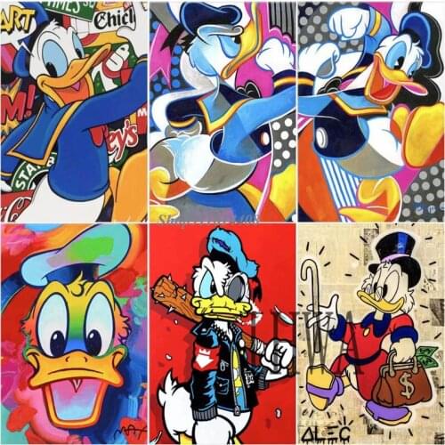 Canvas Painting Disney Modern Anime Classic Cartoon Donald Duck Wall Art Pictures and Prints Poster Kids Home Living Room Decor