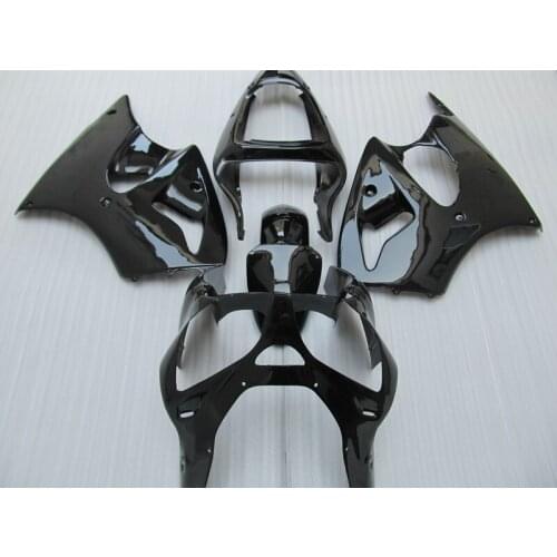 Injection mold Fairing kit for Kawasaki ZX 6R 2000 2001 2002 all glossy black aftermarket ZX-6R zx6r 00 01 02 fairings set AA35
