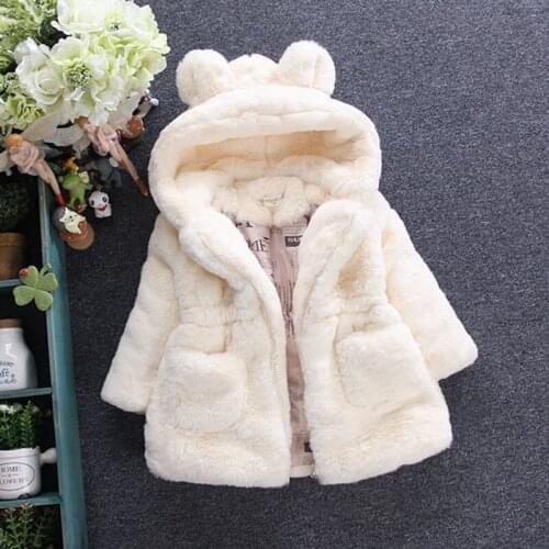 Baby Girls Jackets 2020 Autumn Winter Jacket For Girls Artificial Fur Warm Hooded Coat Kids Clothes Childrens Jacket Outerwear