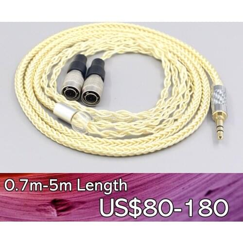 LN007633 8 Core Gold Plated + Palladium Silver OCC Alloy Cable For Mr Speakers Alpha Dog Ether C Flow Mad Dog AEON headphone