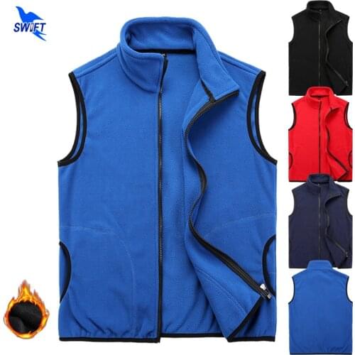 2020 Autumn Winter Outdoor Hiking Fleece Vest Men Quick Dry Thick Warm Waistcoats Thermal Soft Outwear Workout Sleeveless Jacket
