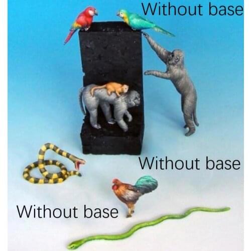 1/35 Animals Set Rooster Pig Hen toy Resin Model Miniature Kit unassembly Unpainted