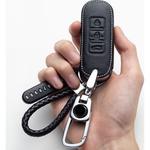 New Leather Car Key Case cover for Baojun 510 730 360 560 RS-5 530 630 for Wuling Hongguang S Keychain