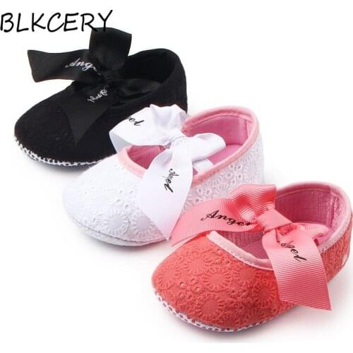 Brand New Fashion Baby Girl Shoes with Bow Newborn Soft Non-slip Bottom Footwear Toddler Crib Shoes Infant Flowers First Walkers