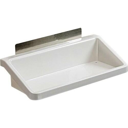 Plastic Suction Cup Bathroom Kitchen Storage Rack Organizer Wall Shower Shelf