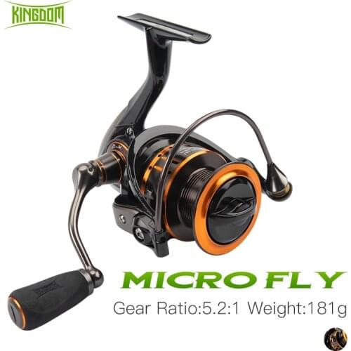 Kingdom MICRO FLY Spinning Fishing Reel 800 1000 2000 3000 Lightweight Double Spools Freshwater and Saltwater Spinning Reels