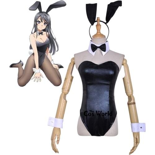 Seishun Buta Yarou wa Sakurajima Mai Sexy Bunny Girl Maid Dress Uniform Outfit Anime Cosplay Costumes