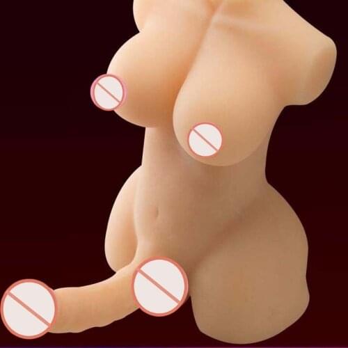 Full Silicone Ladyboy Sex Doll With Big Breast And Penis Half Body Lifelike 3D Solid Love Dolls For Women Lesbian Gay Male Toys