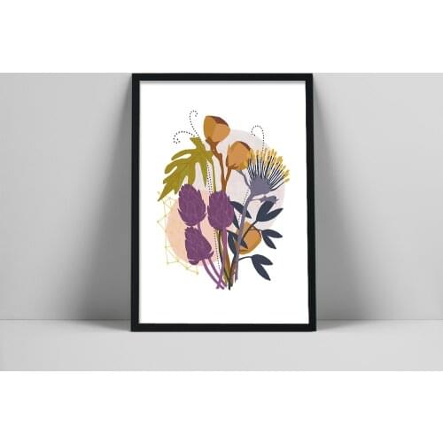 Scandinavian Botanical Print, Mid Century Modern Nature Print, Autumn Art Print, Fall Art, Nature Art