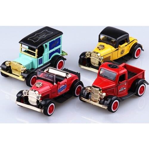 Alloy Classic Model Cars Toy Diecasts Metal Casting Pull Back Music Light Car Truck pickup Toys For Children Vehicle