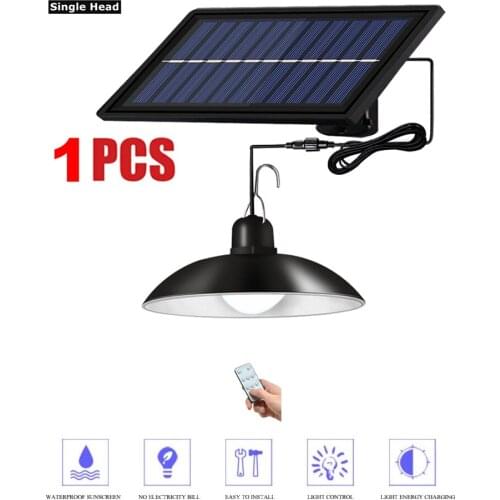 Remote 30 led 2 head Retro Lampshade Solar Pendant Light Outdoor Indoor Solar Lamp Lighting for Camping Garden Yard Barn Farm
