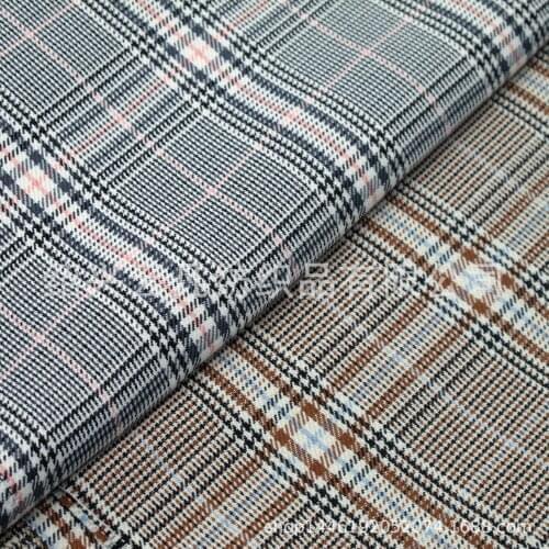 Thin Tr Fine Imitation Weft Elastic Plaid British Suit Hot Womens Dress Fabric Spot Wholesale