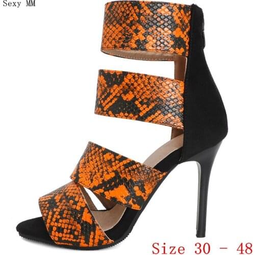 Women Gladiator Sandals High Heels Pumps Summer Shoes Woman High Heel Sandals Plus Size 30 31 32 33 - 40 41 42 43 44 45 46 47 48