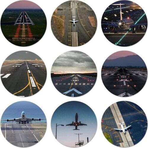 Travel aircraft airport runway Icons Pins Badge Decoration Brooches Metal Badges For Clothes Backpack Decoration