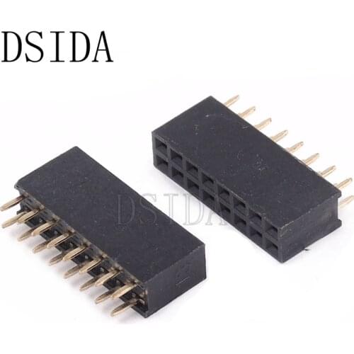 10PCS/Lot Female Pin Header Strip 8 Pin Pitch 2.54 mm Double Row Female Pin Header 2x8 2*8 PCB Connector