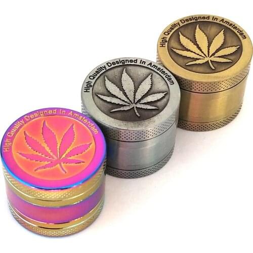 3/4 Layer Zinc Alloy Herb Grinder 40mm Spice Grass Weed Tobacco Smoke Grinders For Men Smoking Accessories Durable Dropship