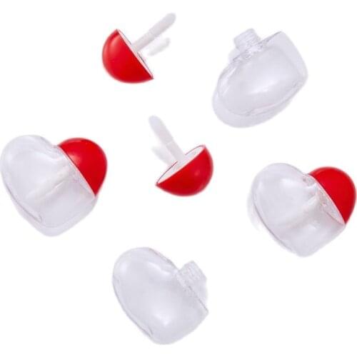 5ml Empty Clear Lip Gloss Tube heart-shaped Plastic Lip Gloss Container Lovely Cartoon Cosmetic Packaging Containers 50pcs/Lot