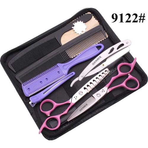 6.0 Hair Cutting Scissors 440C Japanese Steel Professional Hair Scissor Human Sliding shear Chubby scissors Fish bone 9122