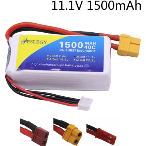 11.1V 1500mAh Rechargeable LiPo Batter T/XT60/JST Plug for Rc Cars Helicopter Airplane parts 11.1 v Lipo Battery For WLtoys V950