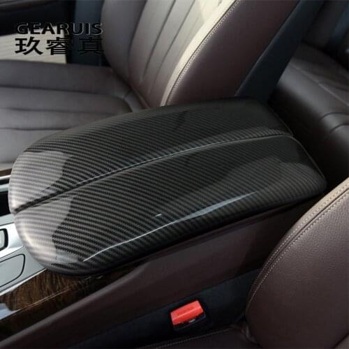 Car Styling Console Armrest Box Panel Cover Sticker and decals Trim For BMW X5 F15 X6 F16 Carbon Fiber Auto Interior Accessories