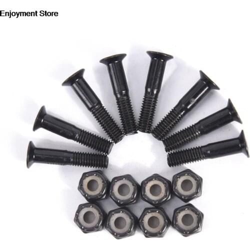 Man Women Skateboard Rubber Gasket Black Hard Ware Bolts Skateboard Parts Double Rocker Parts Screws