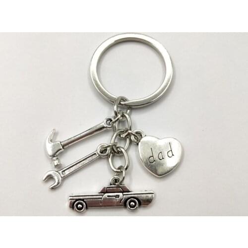 Dad Keychain Mechanics Keychain Fathers Day Gifts Car Lover Gift Tools Gift Dad Gift Father Keychain Hand Stamped Dad
