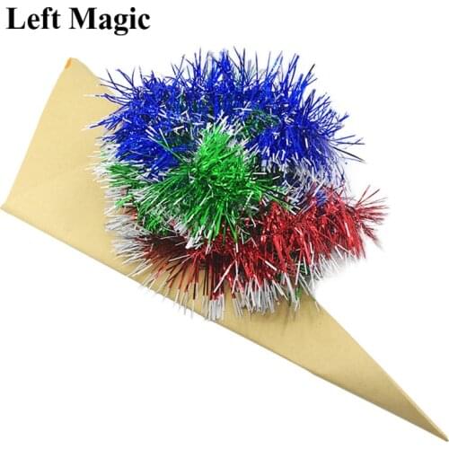 Paper Bag Out Ribbons Magic Tricks Red Blue Green Ribbon Magic Props Stage Magic Props Tools Close Up Street Illusion Gimmick