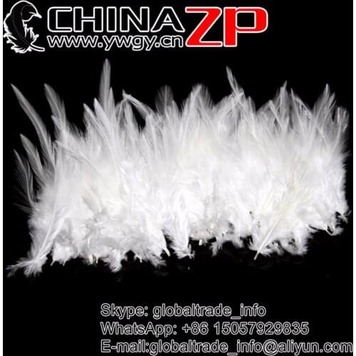 CHINAZP Factory Wholesale 200pcs/lot 4-6inch White Rooster Saddle Feathers