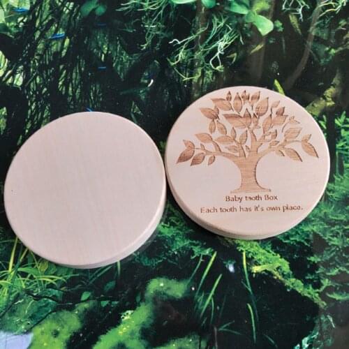 Wooden Baby Tooth Box Organizer Milk Teeth Storage Different Country Language English Collect Teeth Umbilica Save Gifts