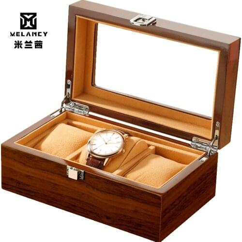 3 Grids Retro Red Wooden Watch Display Case Durable Packaging Holder Jewelry Collection Storage Watch Organizer Box Casket