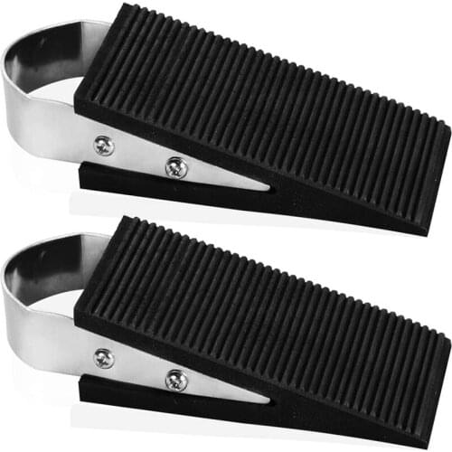 Stainless Steel And Rubber Design Wedge Door Stop Punch-Free Anti-Theft Door Stop Stackable Works On All Floor Types Doorstops