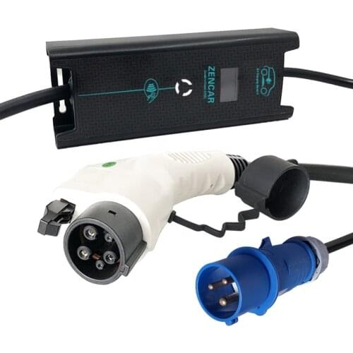 Ev charging station mode 2 32A j1772 car charger with LCD display with blue CEE