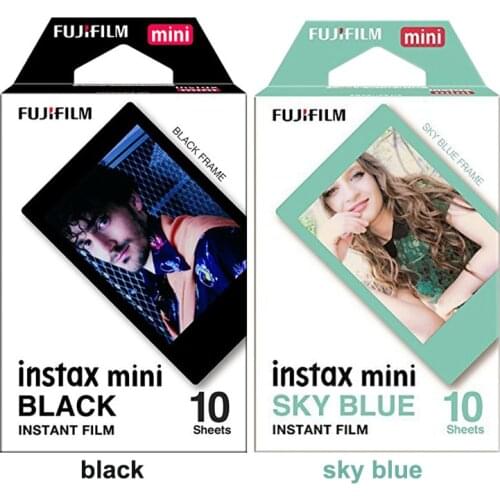 Fujifilm Instax Mini Film Blue & Black 20 Sheets for Fuji Mini Camera 9 8 7S 25 50s 90 70 Share Smartphone Printer SP-1 SP-2