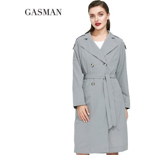 GASMAN Women's Double Breasted Trench Coats
